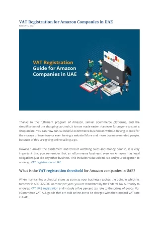 VAT Registration for Amazon Companies in UAE