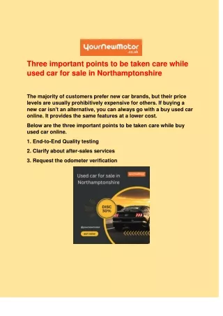 used car for sale in Northamptonshire