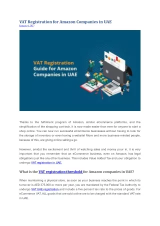 VAT Registration for Amazon Companies in UAE