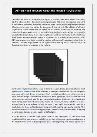 all you need to know about the frosted acrylic