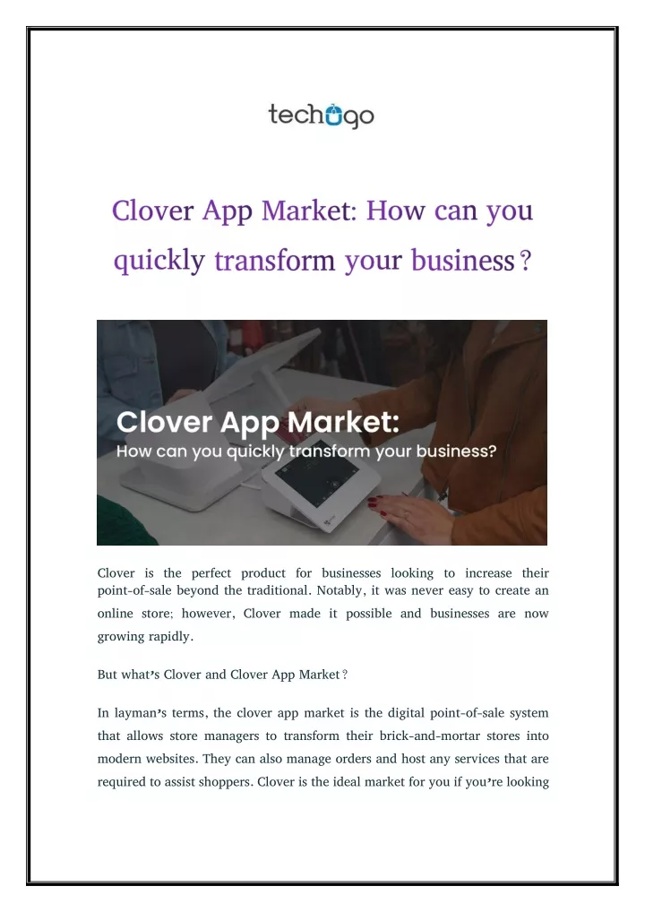 clover is the perfect product for businesses