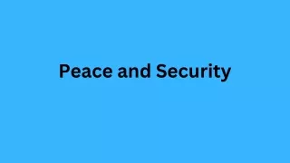 Peace and Security