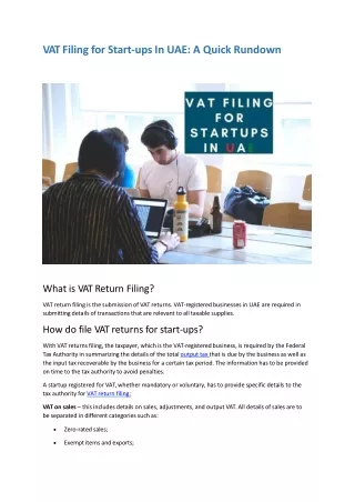VAT Filing For Startups In UAE: A Quick Rundown