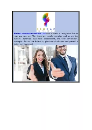 Business Consultation Services Usa  Seodaz.com