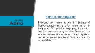Home Tuition Singapore  Nanyangacademics.sg