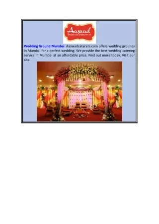 Wedding Ground Mumbai  Aaswadcaterers.com