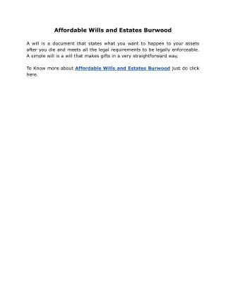 affordable wills and estates burwood