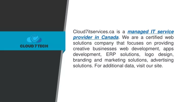 cloud7itservices ca is a managed it service