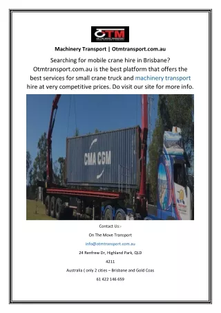 machinery transport otmtransport com au