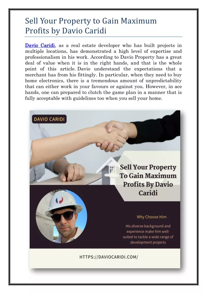 sell your property to gain maximum profits