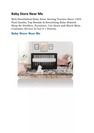 Baby Store Near Me