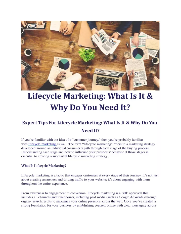 lifecycle marketing what is it why do you need it