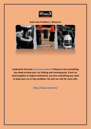 auto care products wavex in