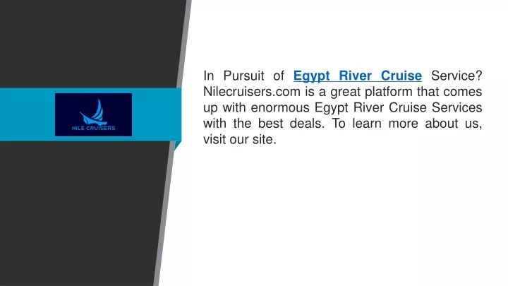 in pursuit of egypt river cruise service