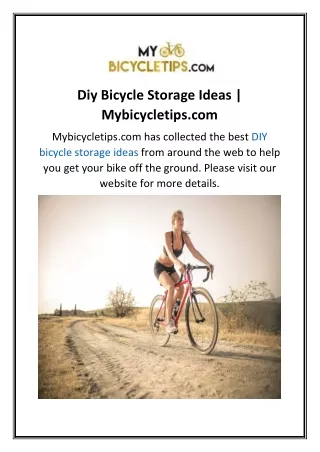 Diy Bicycle Storage Ideas  Mybicycletips.com