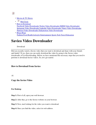 Savieo Downloader