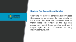 Reviews for Goose Creek Candles  Reviewsconsults.com