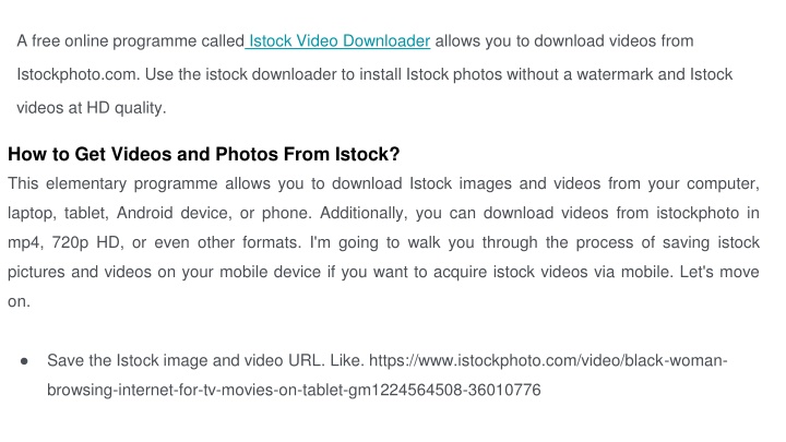a free online programme called istock video