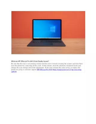 what are hp office jet pro 8610 scan quality