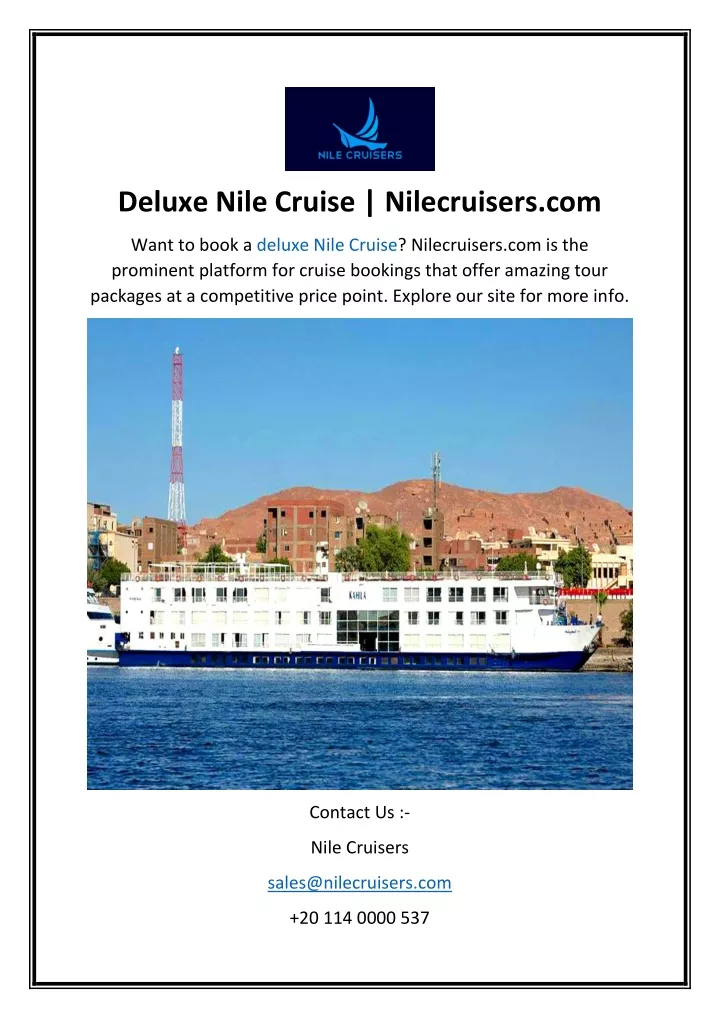 deluxe nile cruise nilecruisers com