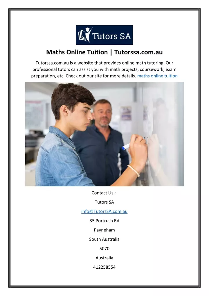 maths online tuition tutorssa com au