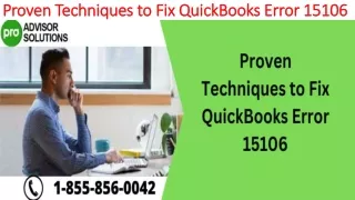 proven techniques to fix quickbooks error 15106