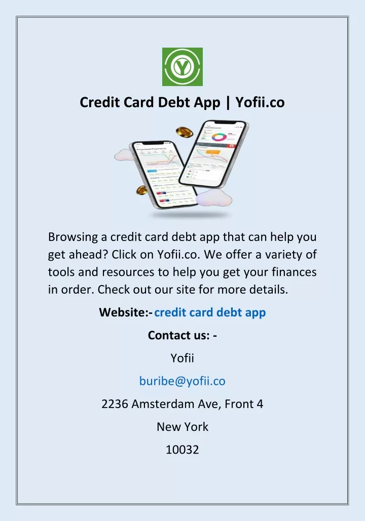 credit card debt app yofii co