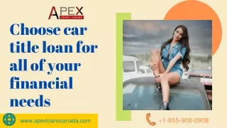 Choose car title loan for all of your financial needs