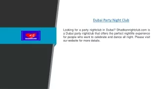 Dubai Party Night Club | Dhadkannightclub.com