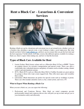 Rent a Black Car