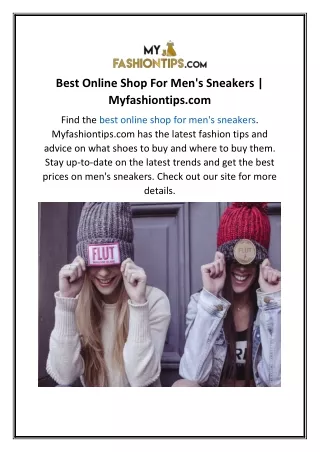 Best Online Shop For Men's Sneakers  Myfashiontips.com