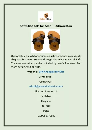 soft chappals for men orthorest in