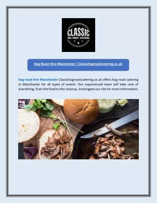 Hog Roast Hire Manchester | Classichogroastcatering.co.uk