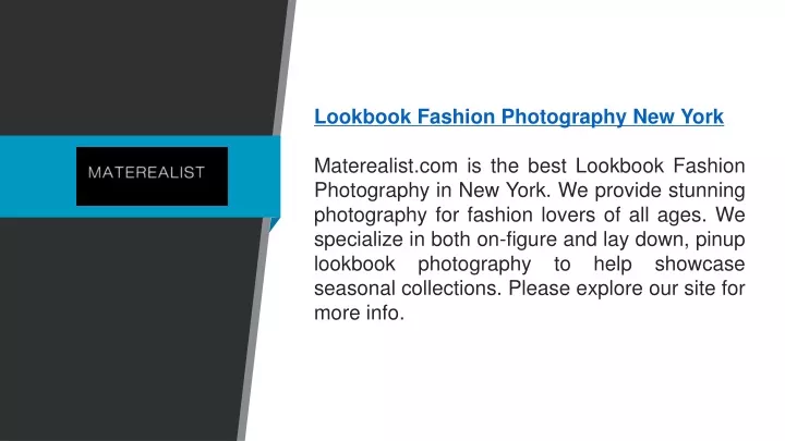 lookbook fashion photography new york materealist