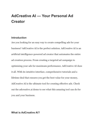 AdCreative AI — Your Personal Ad Creator