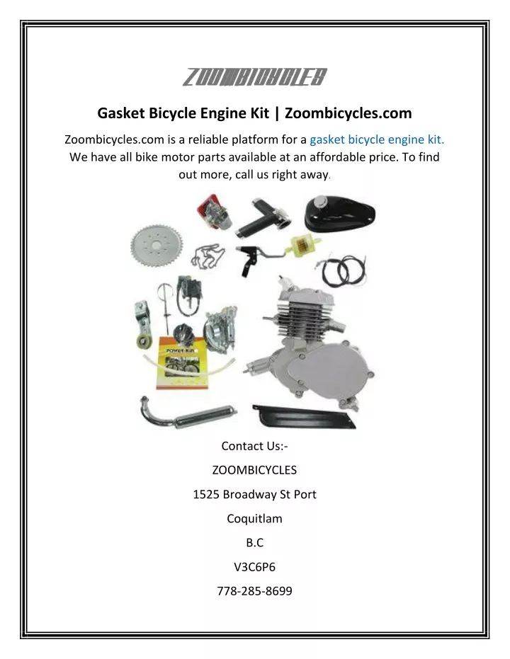 gasket bicycle engine kit zoombicycles com