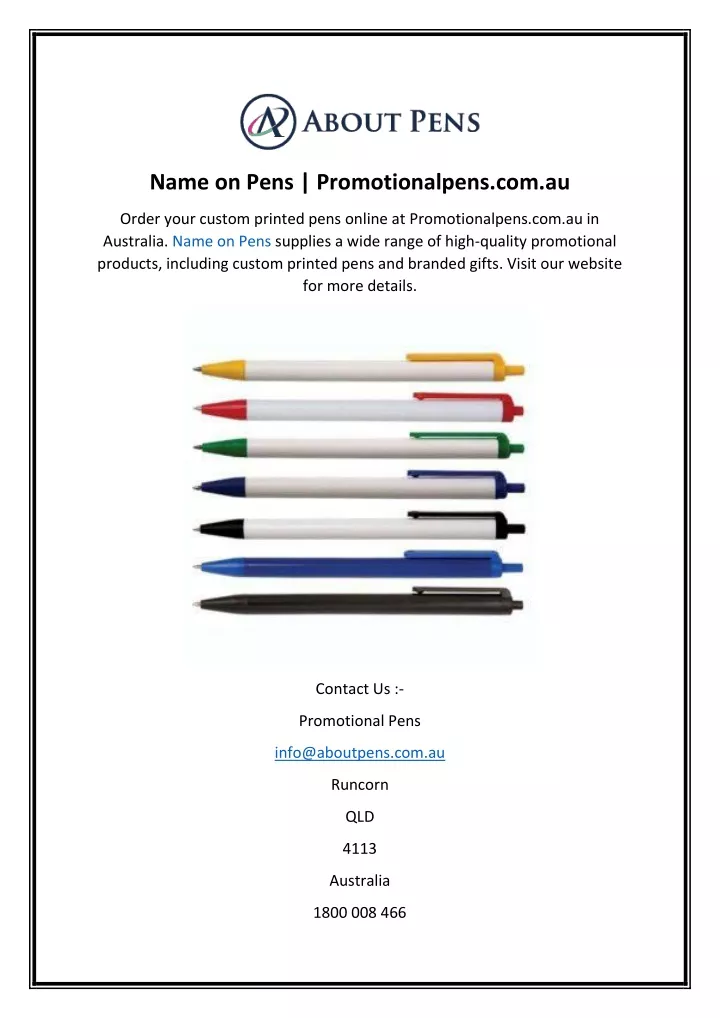 name on pens promotionalpens com au