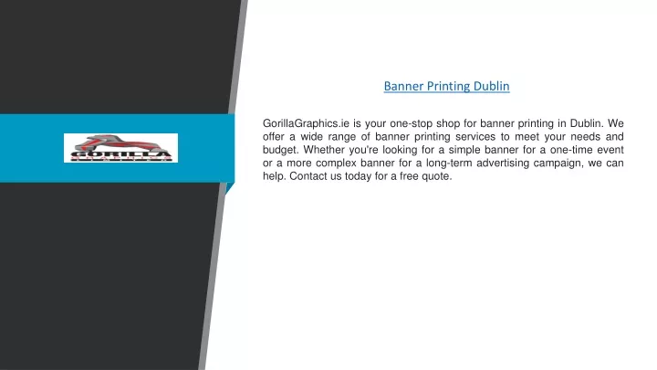 gorillagraphics ie is your one stop shop