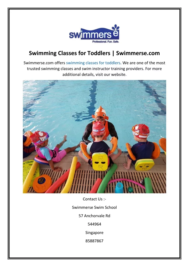 swimming classes for toddlers swimmerse com