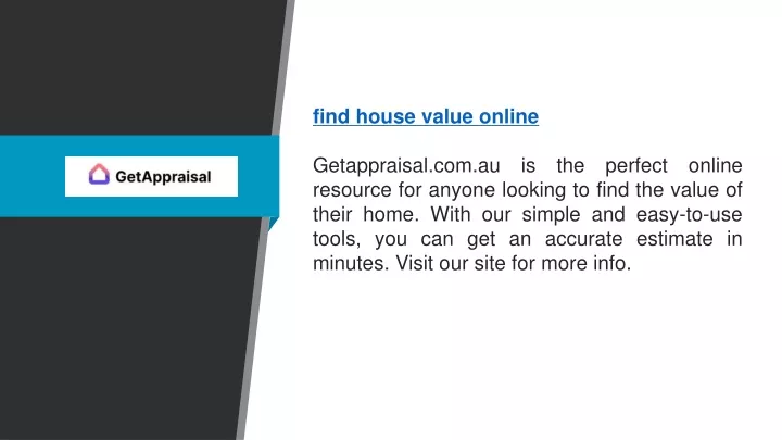 find house value online getappraisal