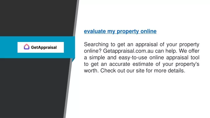 evaluate my property online searching