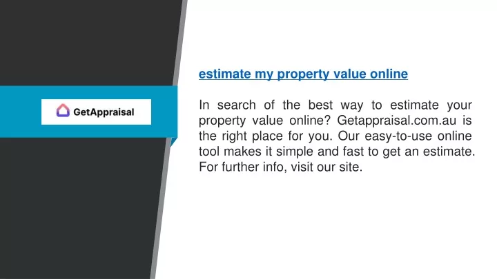 estimate my property value online in search