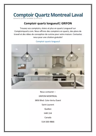 Comptoir quartz longueuil GRIFON