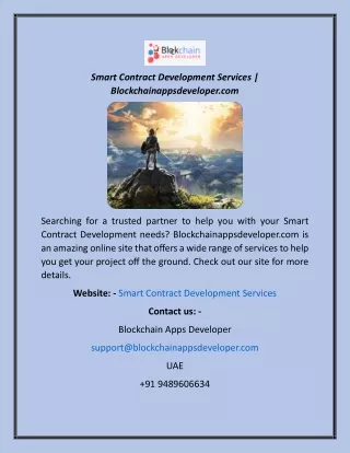 Smart Contract Development Services  Blockchainappsdeveloper.com