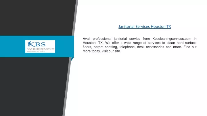 avail professional janitorial service from