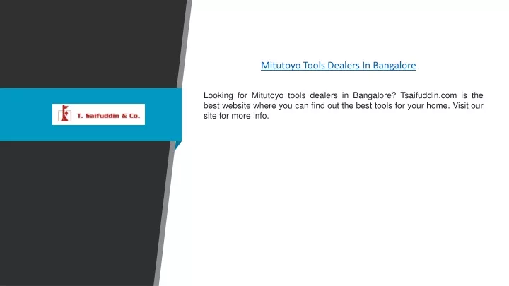 looking for mitutoyo tools dealers in bangalore