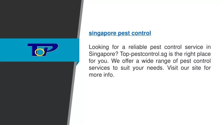 singapore pest control looking for a reliable
