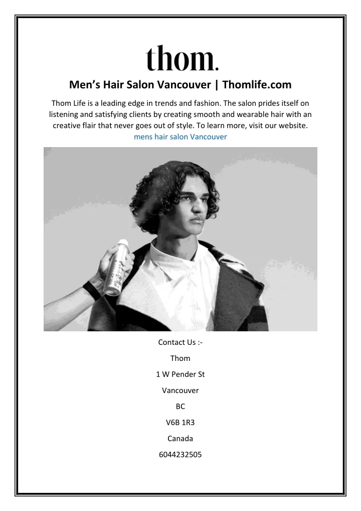 men s hair salon vancouver thomlife com