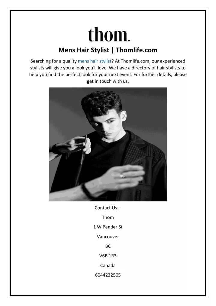 mens hair stylist thomlife com