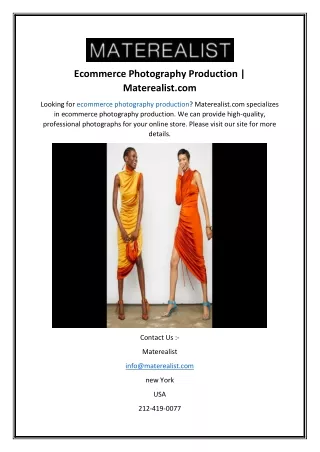 ecommerce photography production materealist com